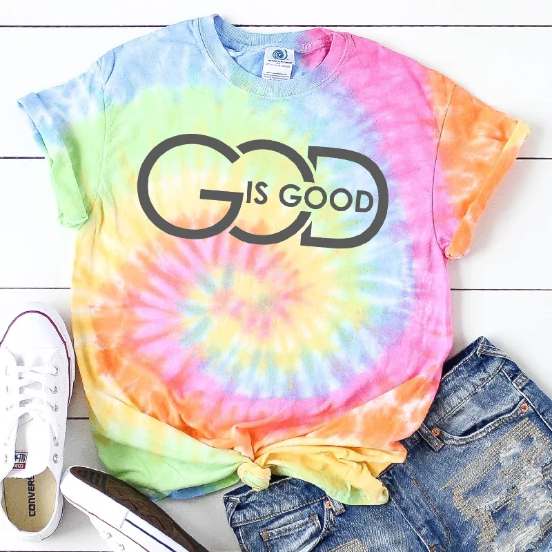 Seasonal Fashion God is Good Tie Dye Tee