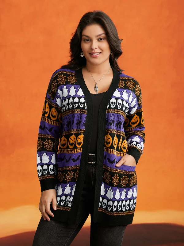 Women's Fashion Hotspots Everything Halloween Jacquard Open Cardigan