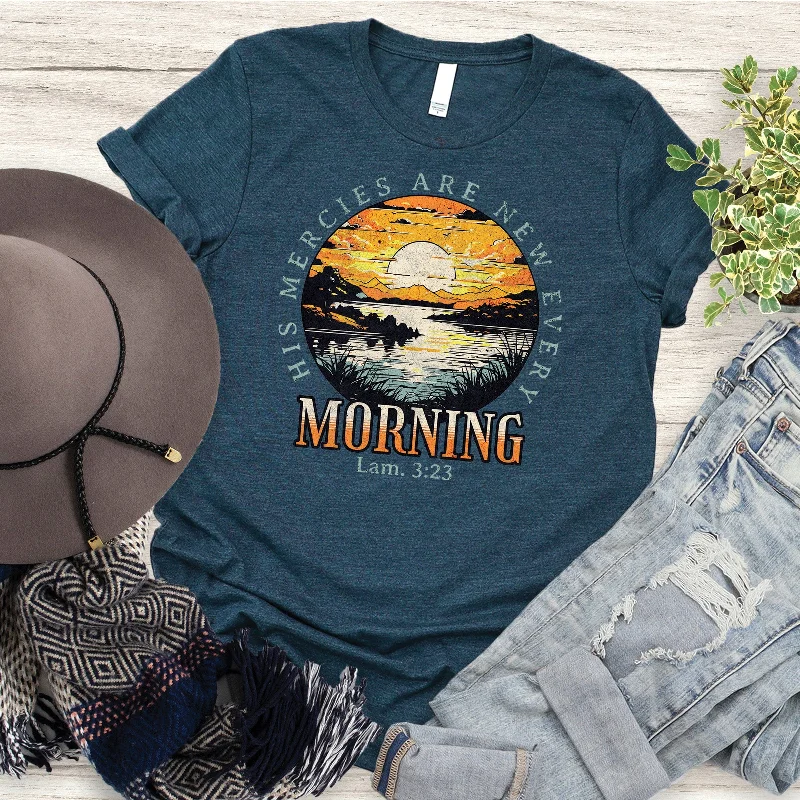 Spring Fashion His Mercies are New Sunrise Tee