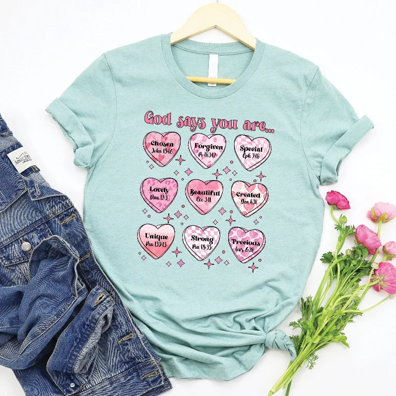 Fashion Forward God Says You Are Hearts Tee