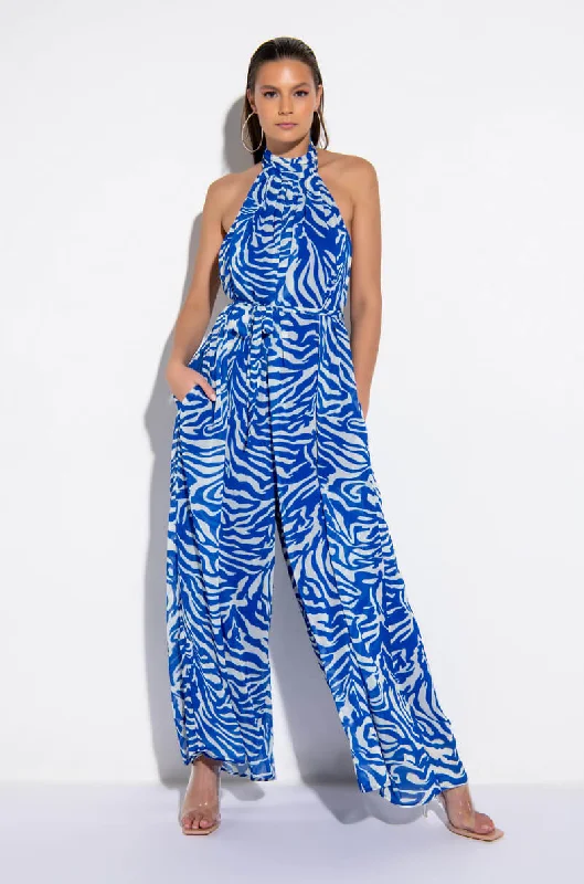 Trend Forward Threads HEY THERE HALTER TOP WIDE LEG JUMPSUIT