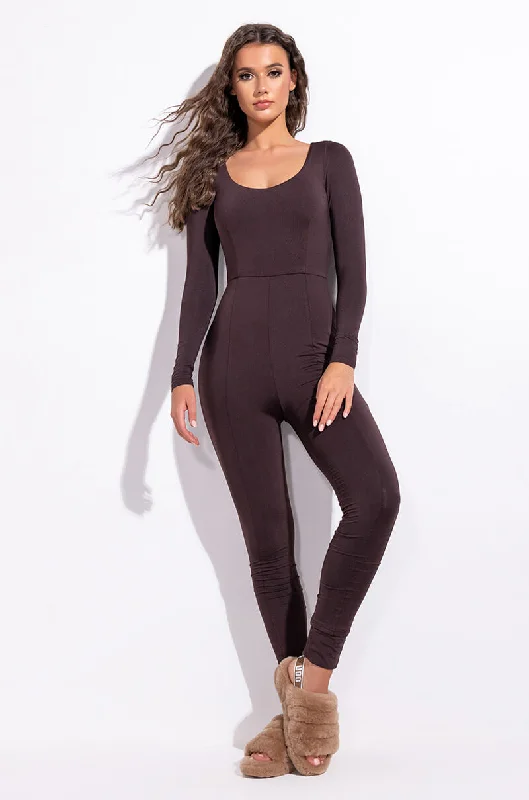 Flowing Silhouette LEGENDARY LONG SLEEVE SCOOP NECK JUMPSUIT