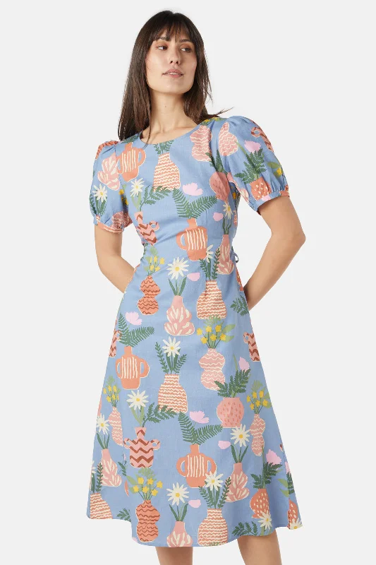 Effortless Comfort Pretty Vases Midi Dress