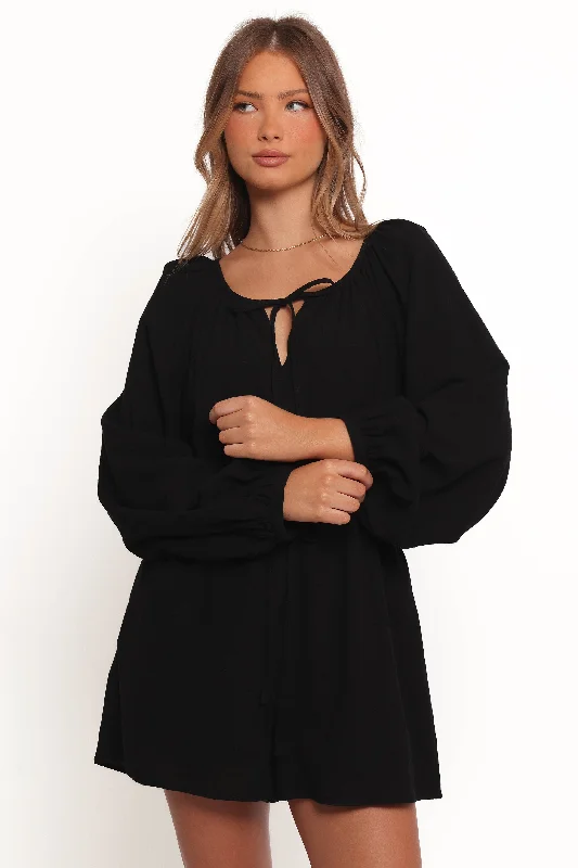 Hot Picks Shyre Tie Waist Playsuit - Black