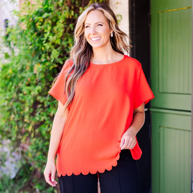 Hot Styles Springtime Dreamin' Top, Hot Coral