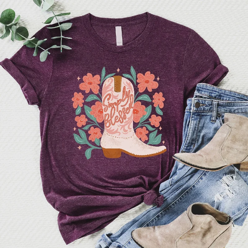 Inspired By You, Designed For You Simply Blessed Boot Tee