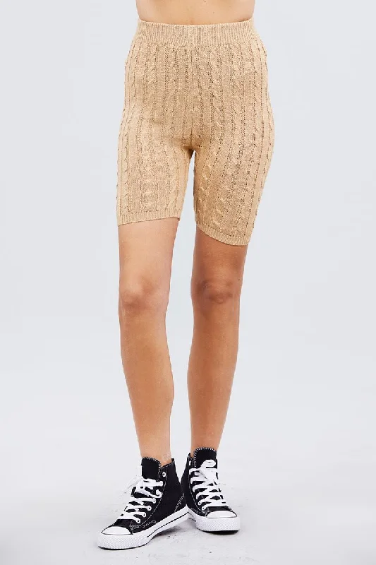 Final Sale FASHNZFAB Twisted Effect Bermuda Length Sweater Shorts