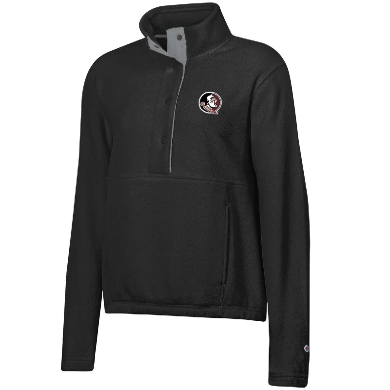 Chic Style, Always In Vogue Champion Women's Seminole Logo Explorer Polar Fleece Jacket - Black