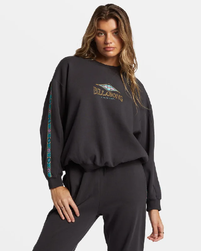 Special Offer For You Billabong Swipe Right Kendal Crew Sweatshirt-Black Sands