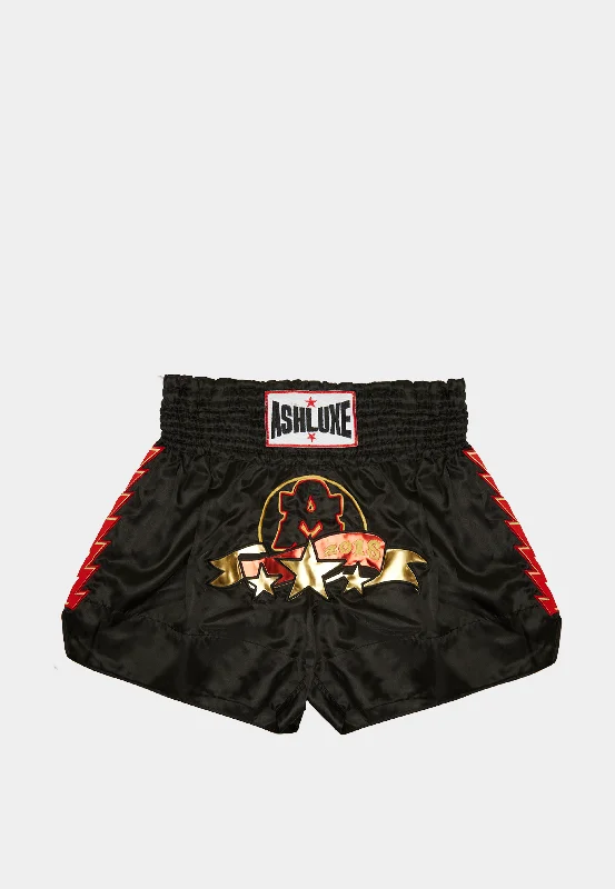 Massive Savings Ashluxe Boxing Trunk Black Gold Red