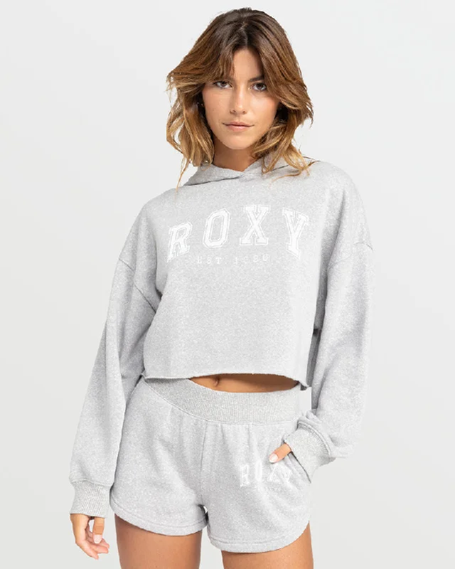 Style Breakthroughs Roxy Afternoon Hike Crop Sweatshirt-Heritage Heather