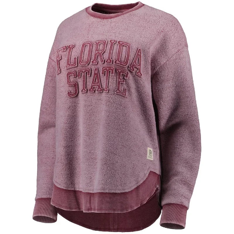 Stylish Looks Pressbox Women's Florida State Vintage Reverse Fleece Crew - Garnet