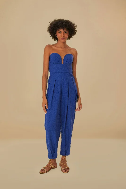 Must Haves Navy Blue Sleeveless Jumpsuit