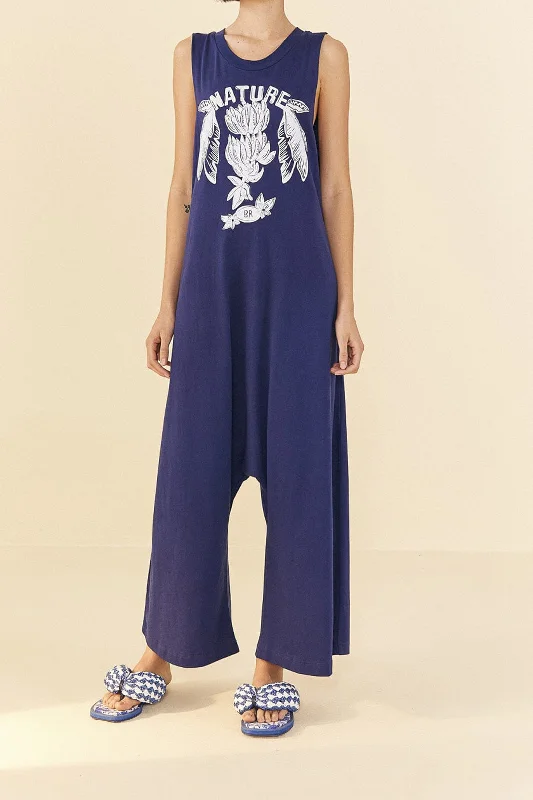 Trendy Threads Navy Blue Nature Organic Cotton Jumpsuit