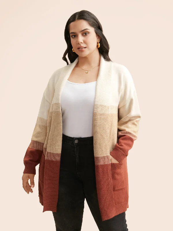 Eclectic Style Wardrobe Ombre Contrast Drop Shoulder Cardigan