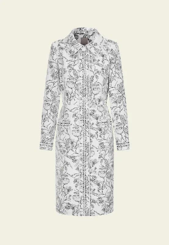 Premium Style Floral Jacquard Coat