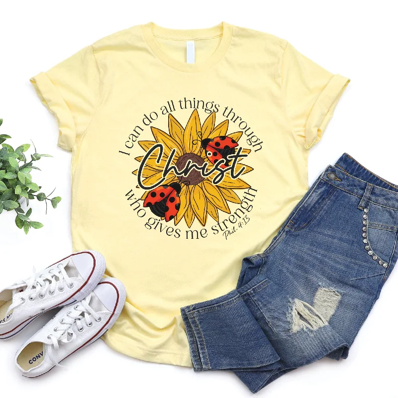 Comfort First Women's Wear Philippians 4:13 Ladybug Tee