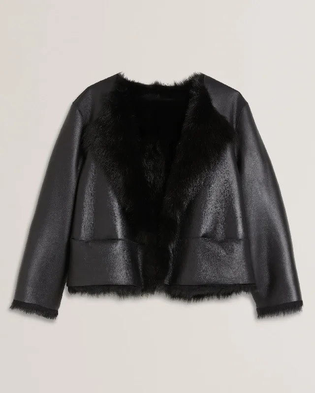 Seasonal Trend Laevi Reversible Shearling Jacket Black