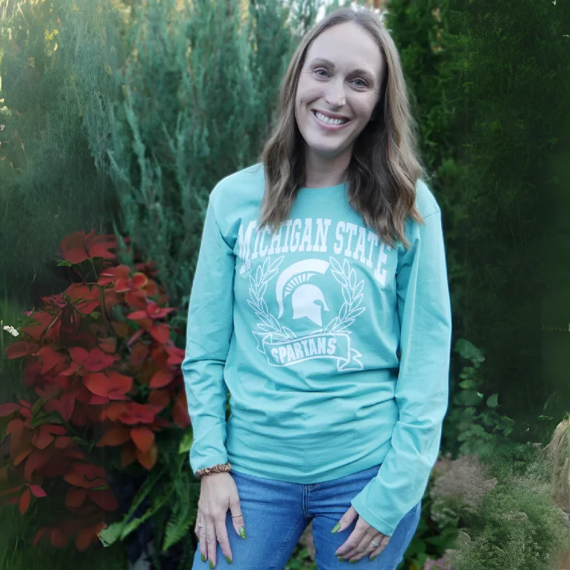 Limited Time Flash Sale Michigan State University Women's Long Sleeve Boyfriend Fit T-shirt