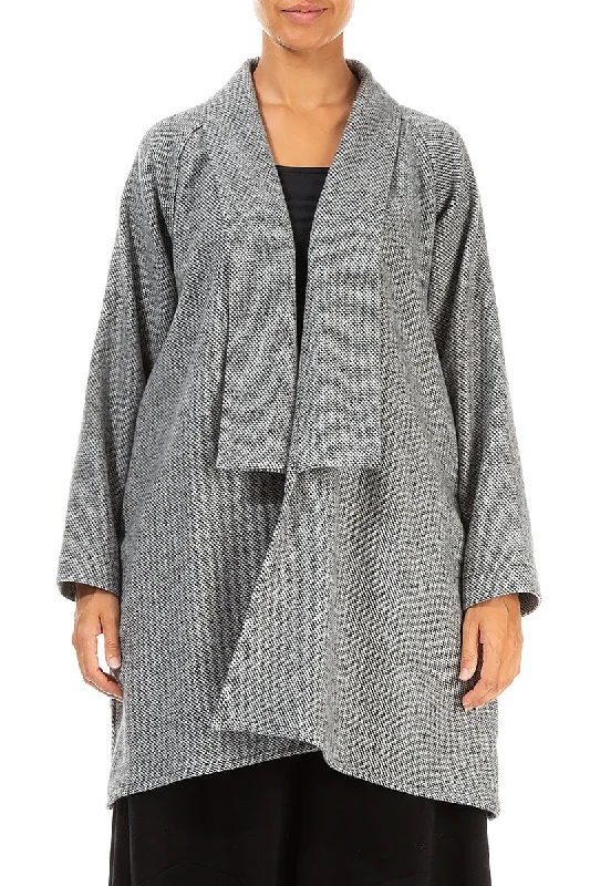 Chic Trend Collection Open Grey Wool Jacket