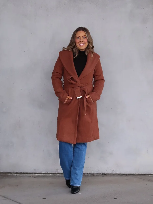 Elegant Styles Harper Coat- Toffee