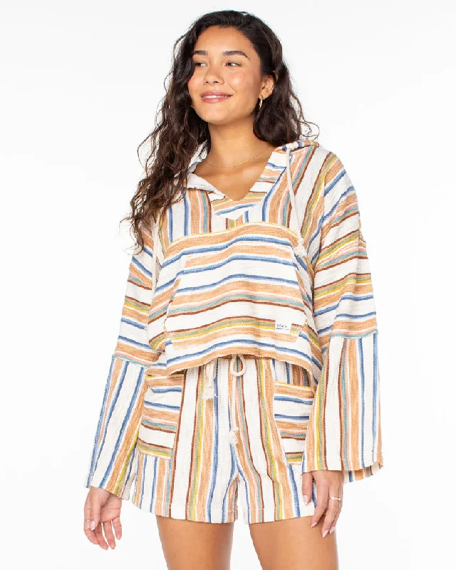 Flash Sale Starts Roxy Rich Coast Stripe Sweatshirt-Camel