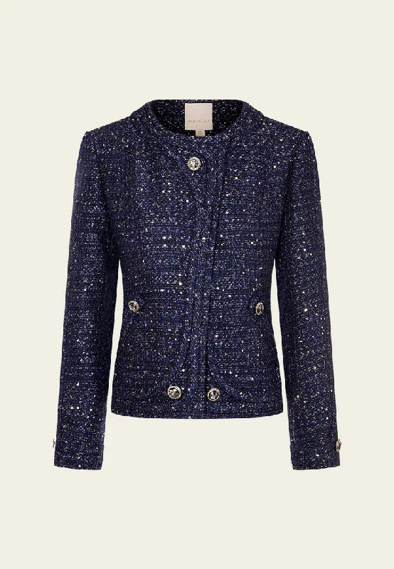 Fashion Essentials Structured Sequin-detail Lurex Jacket