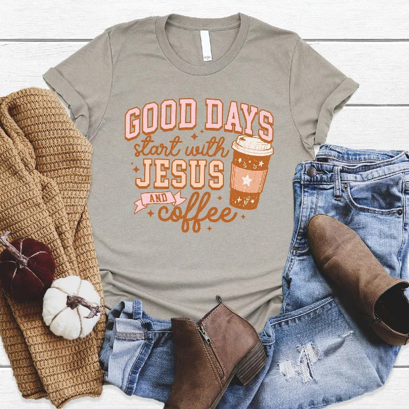 Graceful Cut Jesus And Coffee Tee