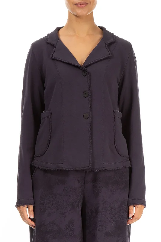 Chic Style Collar Vintage Violet Cotton Jacket