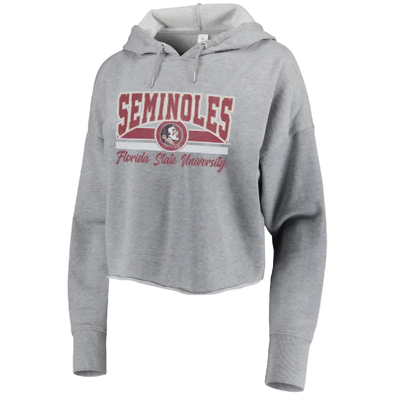 Hot Styles ZooZatz Women's Seminoles/Seminole Logo Florida State University Crop Hood - Grey