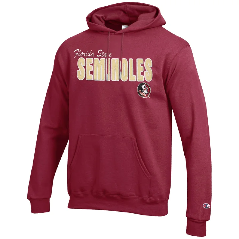 Wardrobe Refresh Champion Women's Florida State Seminoles/Seminole Logo Hoodie - Garnet