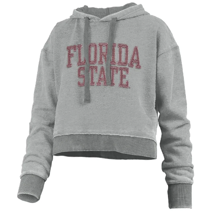 Weekend Exclusive Pressbox Women's FlorIda State Vintage Waist-length Reverse Hood - Grey