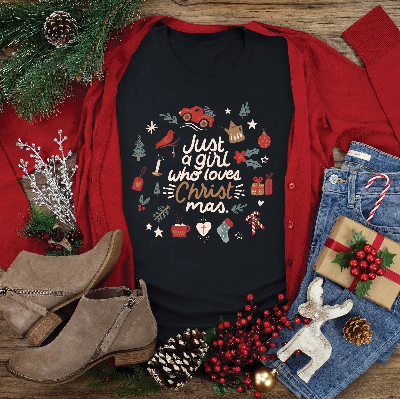 Spring Fling Sale Just a Girl Who Loves Christmas Tee