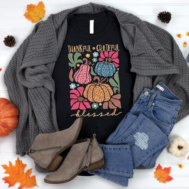 Popular Collection Thankful Grateful Blessed Tee