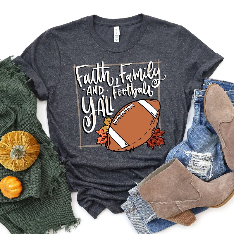 New Styles Just In Faith Family Football Tee